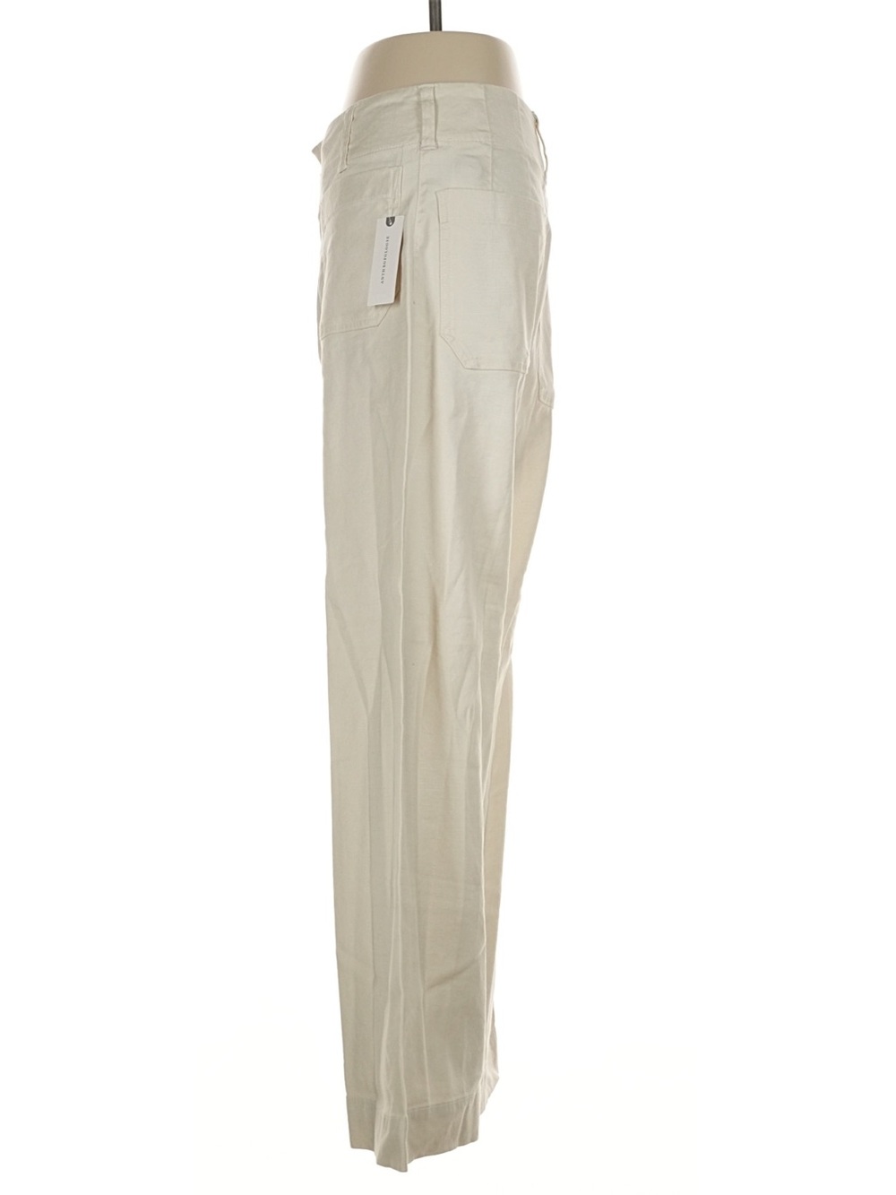 Maeve The Colette Linen Blend Crop Wide-leg Pants in Chalk White - Size 26 - Picture 10 of 15